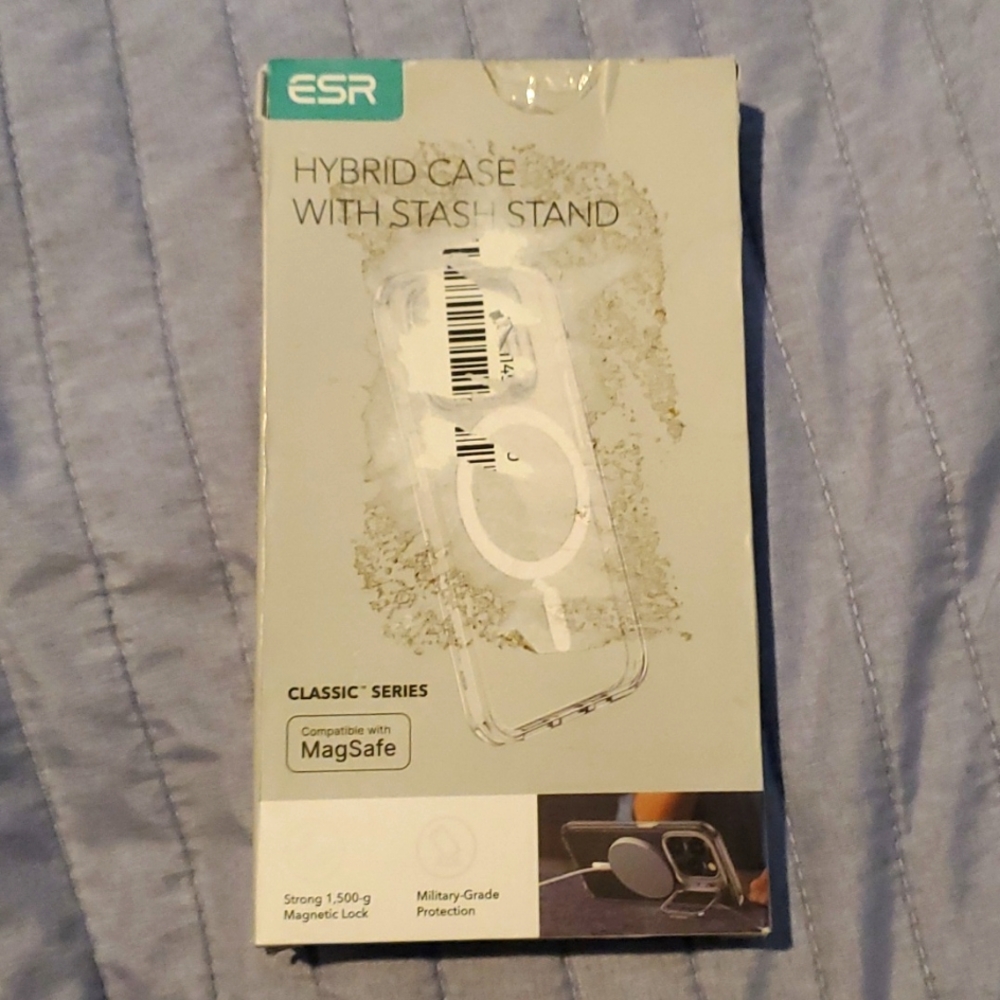 ESR Iphone 15 Pro Max Hybrid Case & Stash Stand (Clear Magsafe)